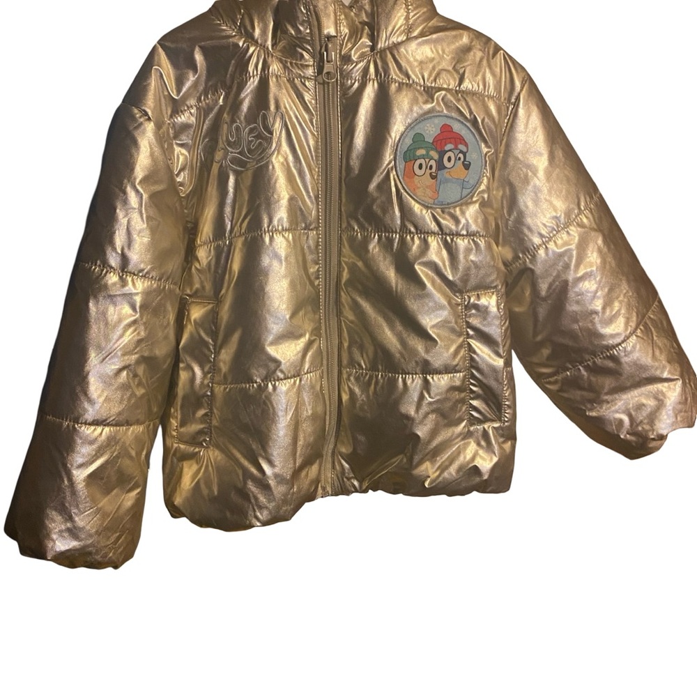 Bluey Kids Gold Puffer Jacket